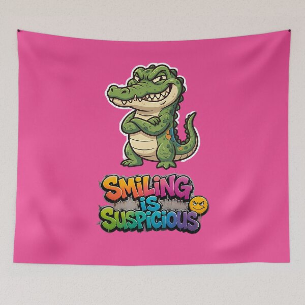 Item preview, Smiling Is Suspicious Crocodile designed and sold by ZeroContextArt.