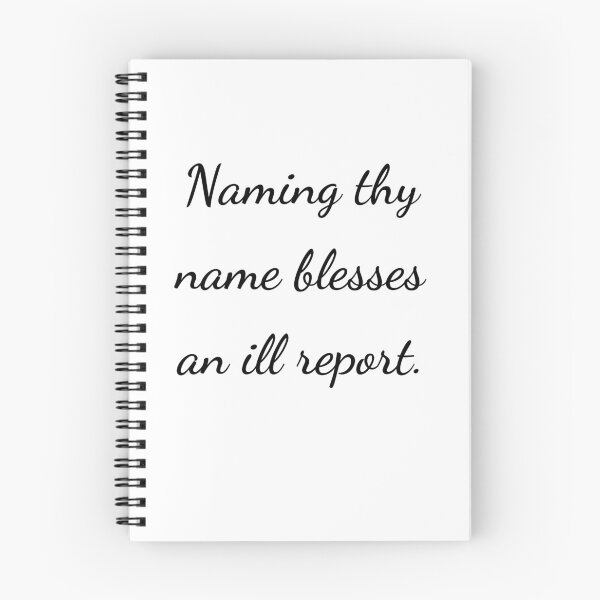 Item preview, “Naming thy name blesses an ill report.” - handwriting black designed and sold by ariksworld.