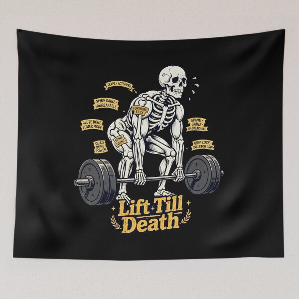 Item preview, Lift Till Death Skeleton Deadlift Gym Workout Fitness Halloween designed and sold by Moad Fahim.