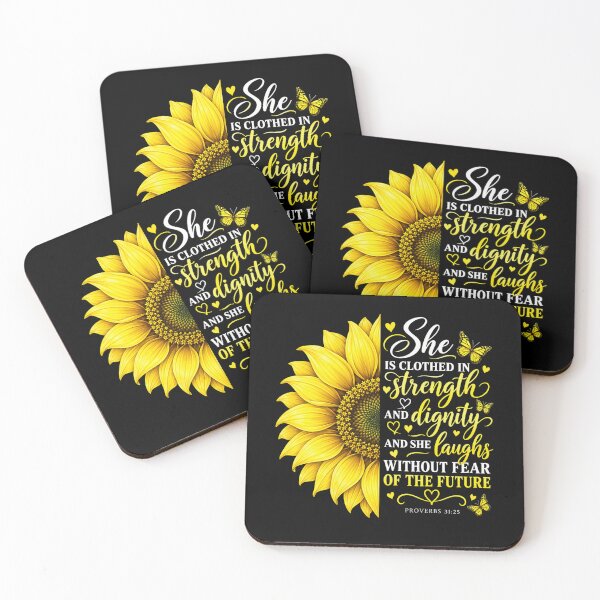 Item preview, Proverbs 31:25 Strength and Dignity Sunflower designed and sold by ROUX-ART.