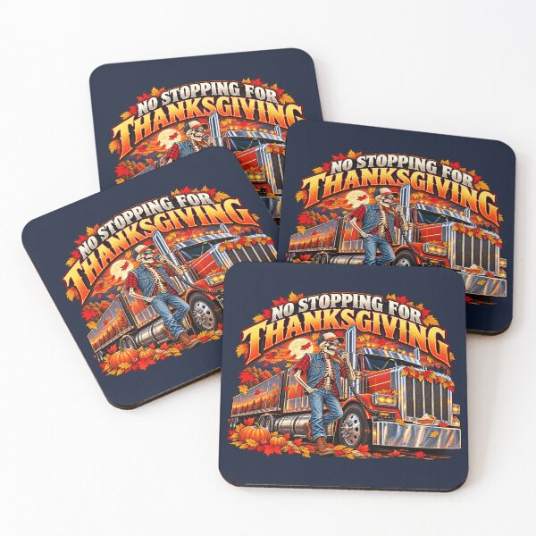 Item preview, No Stopping For Thanksgiving Skeleton Trucker - Autumn Big Rig Art designed and sold by NomadForge.