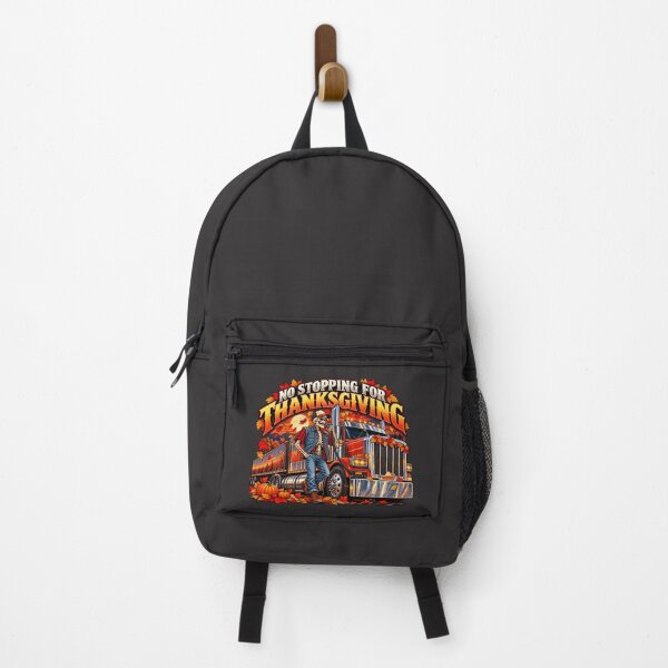Item preview, No Stopping For Thanksgiving Skeleton Trucker - Autumn Big Rig Art designed and sold by NomadForge.