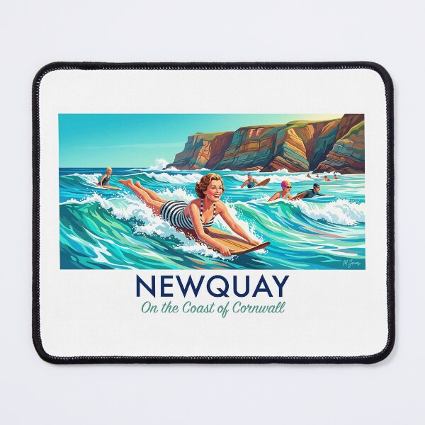 Item preview, Newquay Surfing Coastal Travel Poster designed and sold by ArtworkNorth.