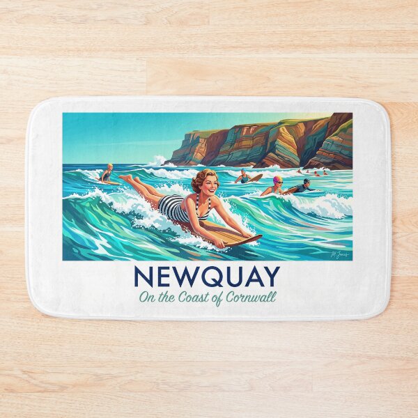 Item preview, Newquay Surfing Coastal Travel Poster designed and sold by ArtworkNorth.