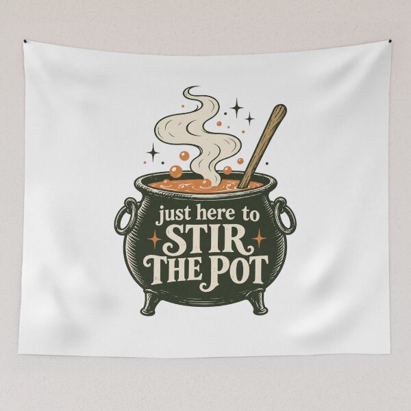Item preview, Just Here to Sir the Pot - Witchy Humor designed and sold by CampAndCoast.