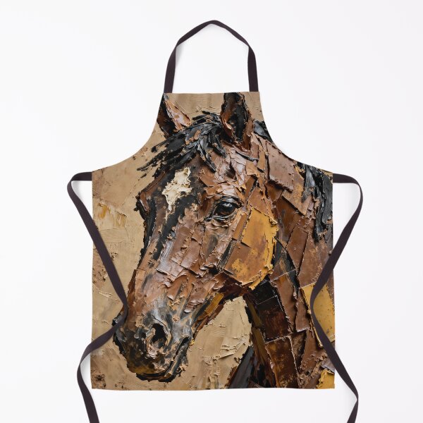 Item preview, Brown Horse Head Palette Knife Impasto Golden Brown designed and sold by KAMOCHI Art.