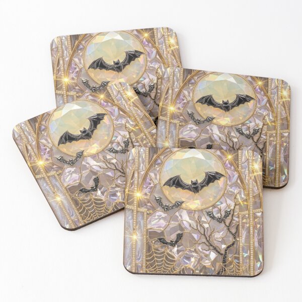 Item preview, Bats in Elegant Gothic Stained Glass designed and sold by BriSher.