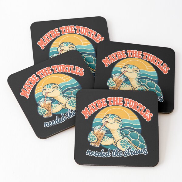 Item preview, Maybe the Turtles Needed the Straws Funny Retro Sea Turtle designed and sold by Ela-graphicwiz.