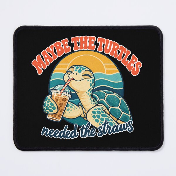 Item preview, Maybe the Turtles Needed the Straws Funny Retro Sea Turtle designed and sold by Ela-graphicwiz.