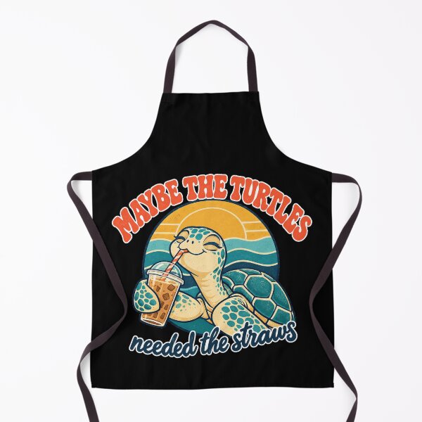 Item preview, Maybe the Turtles Needed the Straws Funny Retro Sea Turtle designed and sold by Ela-graphicwiz.