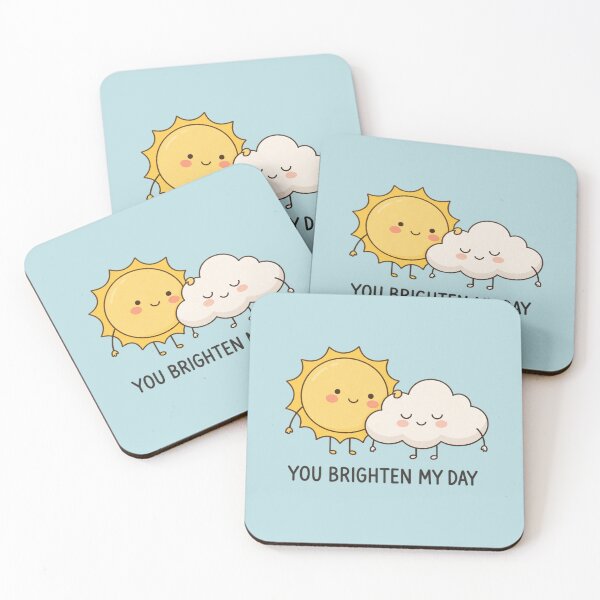 Item preview, You Brighten My Day | Cute Sun & Cloud Friendship Art designed and sold by MrDev.