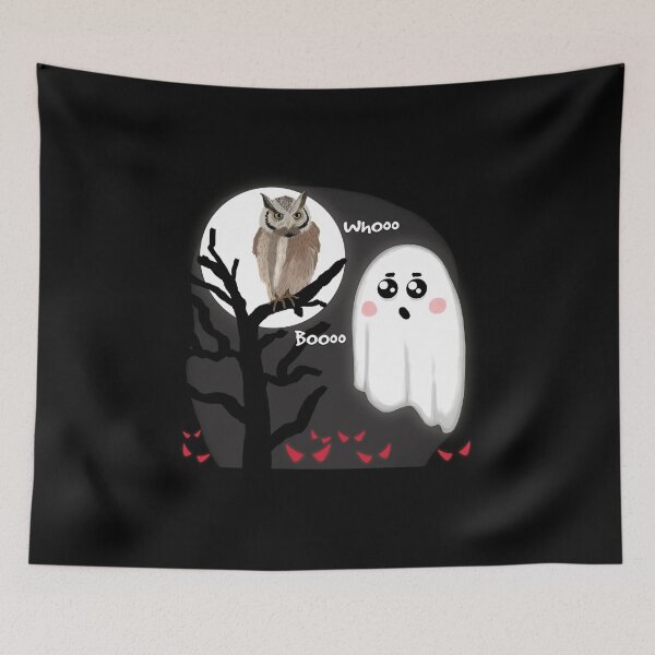 Item preview, Boo Ghost Night Talk With Mister Owl designed and sold by WillowerStudio.