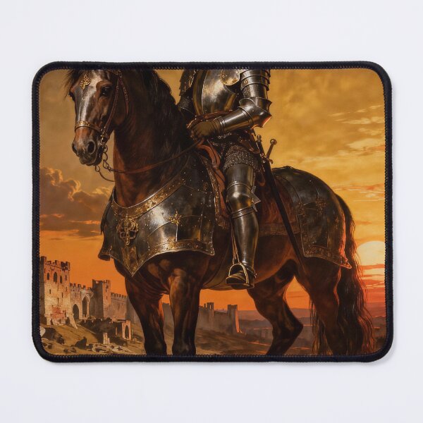 Item preview, Knight in Armor on Horse Sunset Castle designed and sold by KAMOCHI Art.