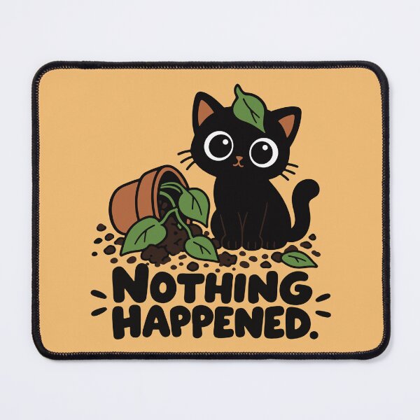 Item preview, Nothing Happened Funny Black Cat Plant – Mischievous Cat designed and sold by MewMade.