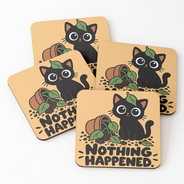 Item preview, Nothing Happened Funny Black Cat Plant – Mischievous Cat designed and sold by MewMade.
