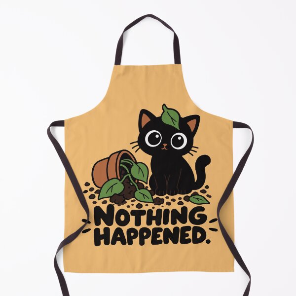 Item preview, Nothing Happened Funny Black Cat Plant – Mischievous Cat designed and sold by MewMade.