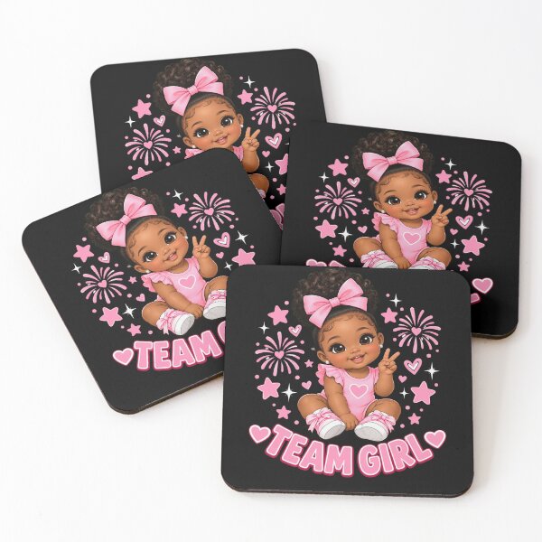 Item preview, Team Girl Cute Baby Girl Pink Bow designed and sold by ROUX-ART.