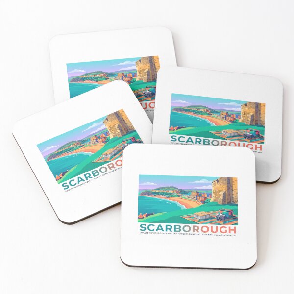 Item preview, Scarborough Vintage Travel Poster – Yorkshire Coast Picnic View designed and sold by ArtworkNorth.