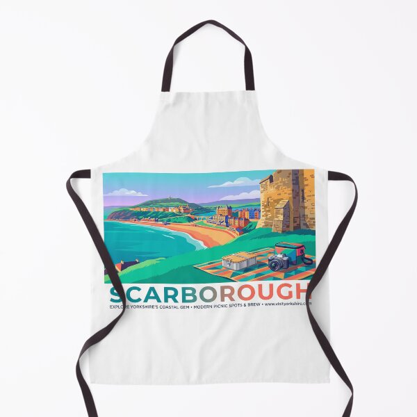 Item preview, Scarborough Vintage Travel Poster – Yorkshire Coast Picnic View designed and sold by ArtworkNorth.