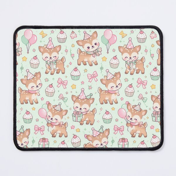 Item preview, Cute Birthday Baby Deer Pastel Kawaii Party Pattern designed and sold by Soft Berry Studio.
