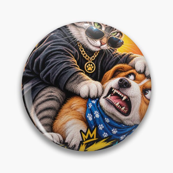 Item preview, Cool cat vs dog enemy  designed and sold by urbanshop7.