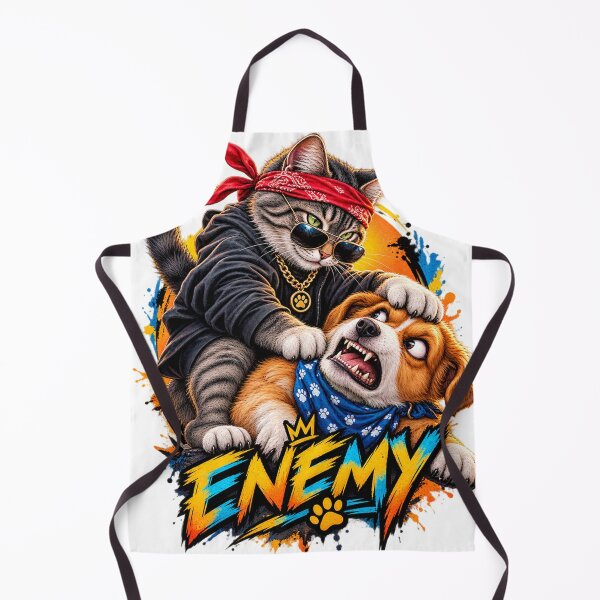 Item preview, Cool cat vs dog enemy  designed and sold by urbanshop7.