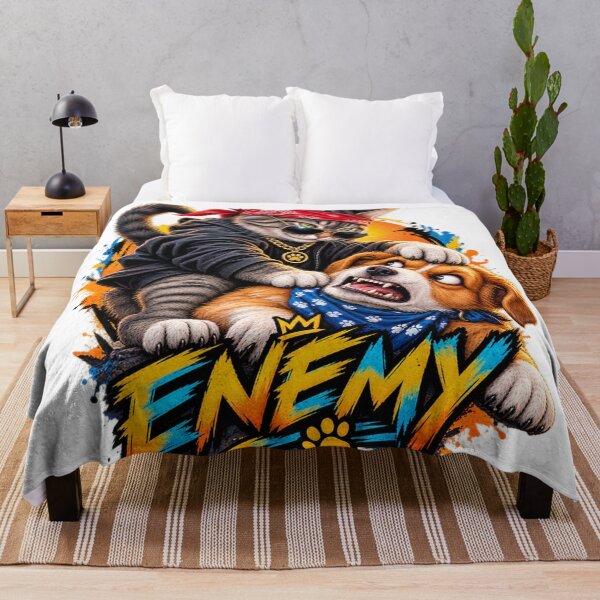 Item preview, Cool cat vs dog enemy  designed and sold by urbanshop7.