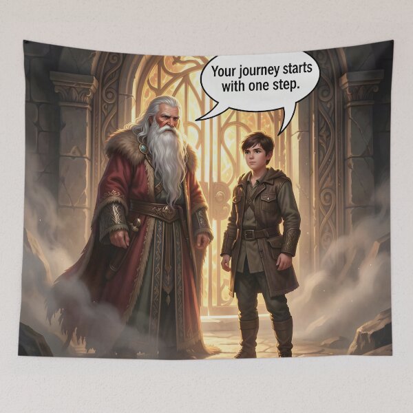 Item preview, Your Journey Starts With One Step Fantasy Art designed and sold by yosmosverse .