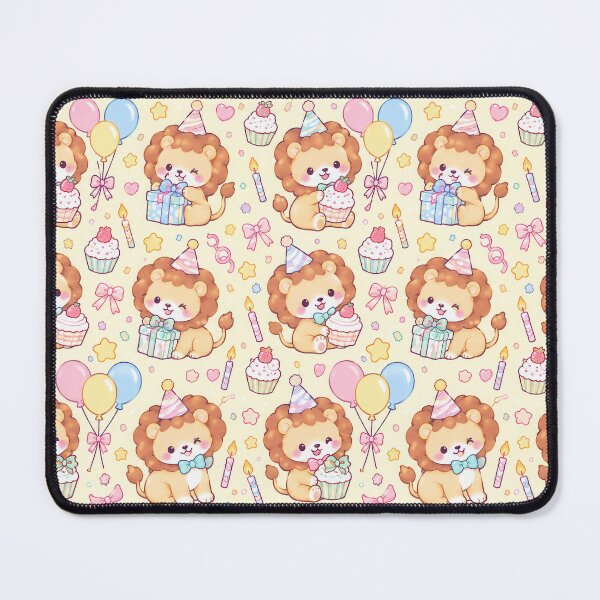 Item preview, Cute Birthday Lion Pastel Kawaii Pattern designed and sold by Soft Berry Studio.