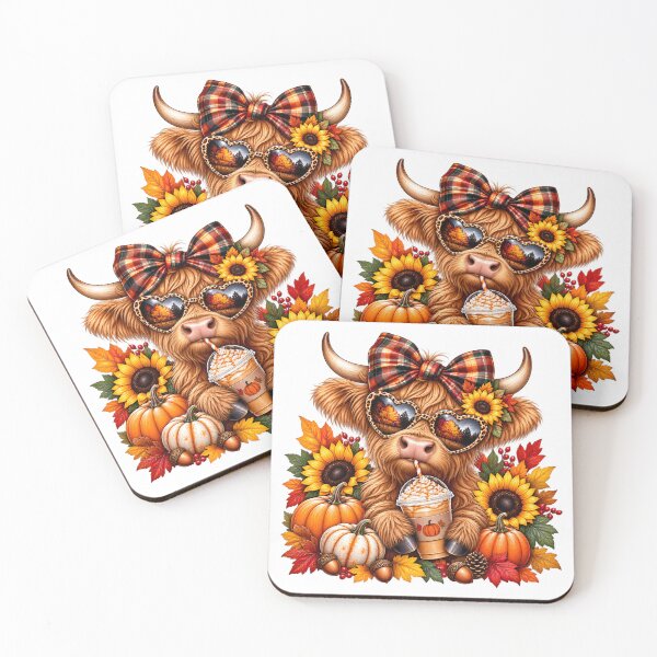 Item preview, Fall Highland Cow Pumpkin Spice Sunflower Autumn Cow Lover designed and sold by Rtcraftani.