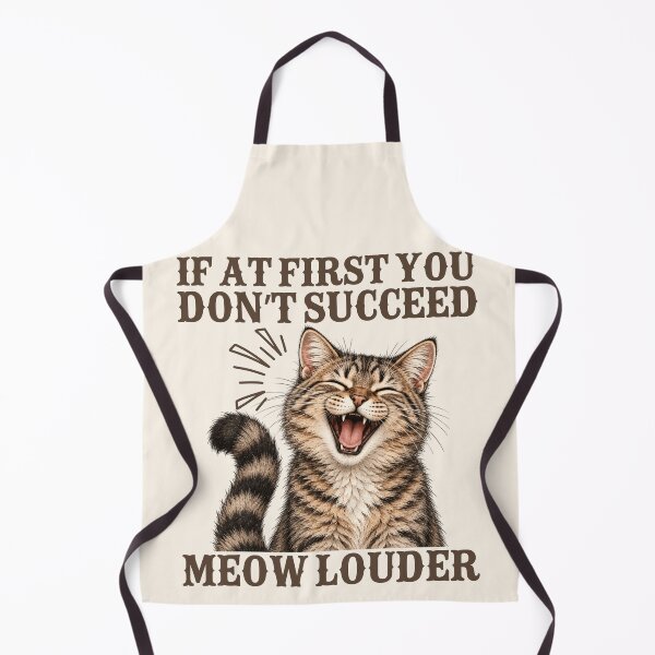 Item preview, Funny Hungry Cat - If At First You Don't Succeed, Meow Louder designed and sold by legendaryskins.