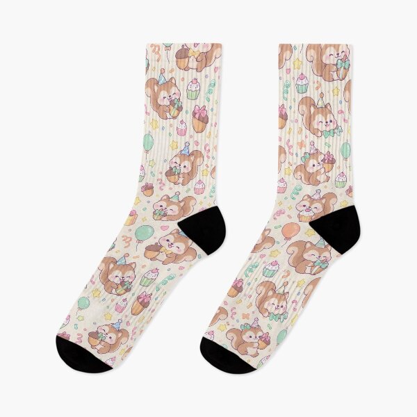 Item preview, Cute Birthday Squirrel Pastel Kawaii Party Pattern designed and sold by Soft Berry Studio.