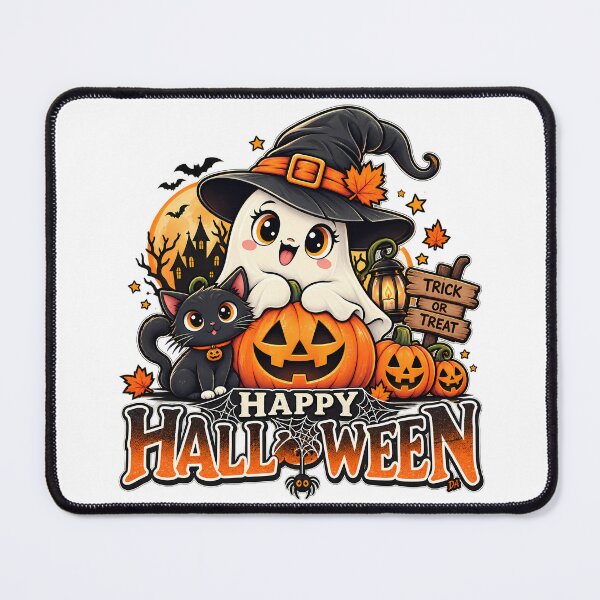 Item preview, Spooky Season Smiling Ghost T-Shirt designed and sold by DesignArtist.ia.
