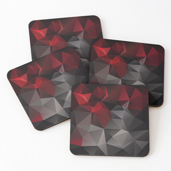 Item preview, Abstract background of triangles polygon wallpaper in black red colors designed and sold by fuzzyfox.