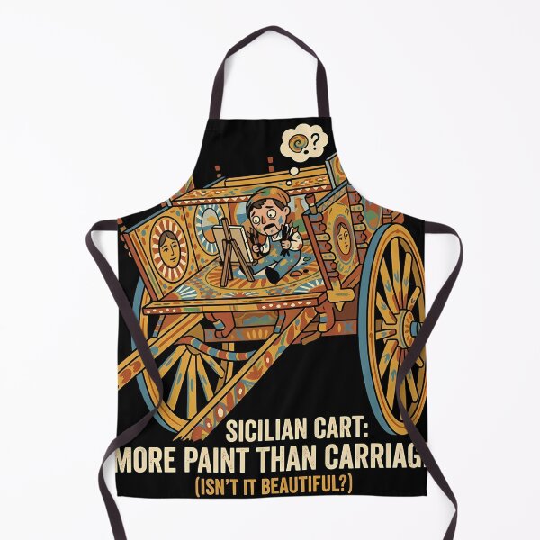 Item preview, Sicilian Cart More Paint Than Carriage Illustration designed and sold by MarianneFrank.
