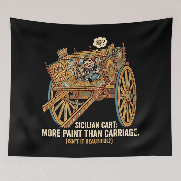 Item preview, Sicilian Cart More Paint Than Carriage Illustration designed and sold by MarianneFrank.