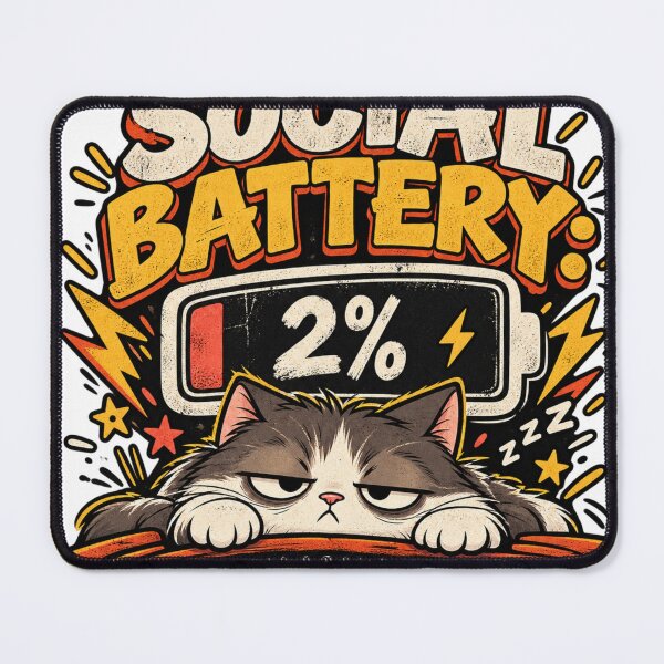 Item preview, Social Battery 2 Percent Funny Design designed and sold by BasicPrintStudio.