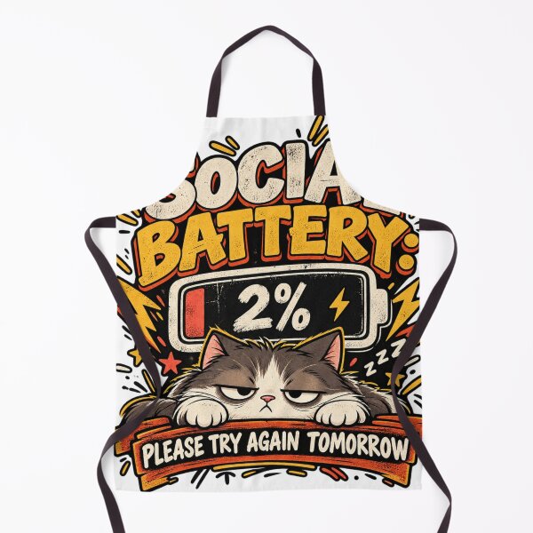 Item preview, Social Battery 2 Percent Funny Design designed and sold by BasicPrintStudio.