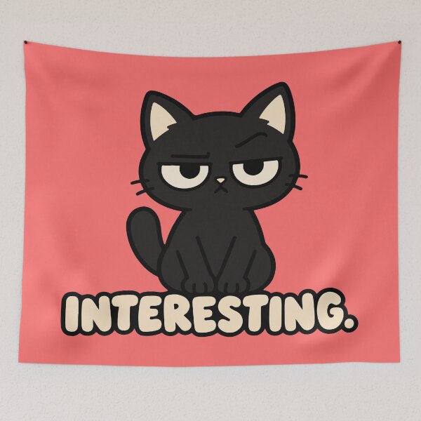 Item preview, Interesting Funny Black Cat – Unimpressed Cat designed and sold by MewMade.