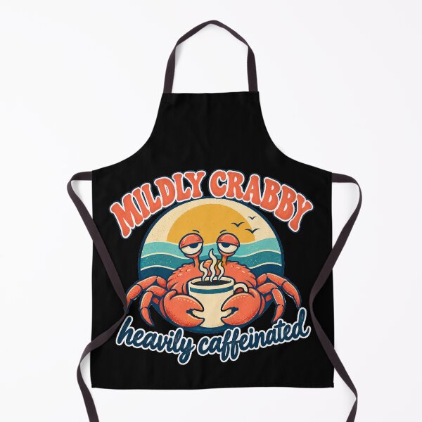 Item preview, Mildly Crabby Heavily Caffeinated Funny Retro Crab Coffee designed and sold by Ela-graphicwiz.