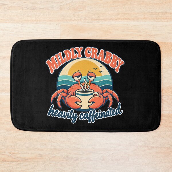 Item preview, Mildly Crabby Heavily Caffeinated Funny Retro Crab Coffee designed and sold by Ela-graphicwiz.