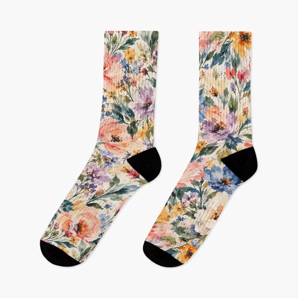 Item preview, Romantic Watercolor Wildflower Garden Pattern designed and sold by VibnWalls.
