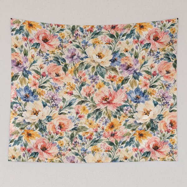 Item preview, Romantic Watercolor Wildflower Garden Pattern designed and sold by VibnWalls.