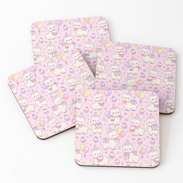 Item preview, Cute Birthday Alpaca Pastel Kawaii Party Pattern designed and sold by Soft Berry Studio.