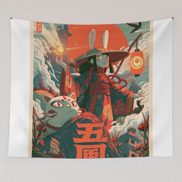 Item preview,  Samurai Warriors Poster | Japanese Fantasy Art Print Red Aesthetic designed and sold by Affiches29 Animé .