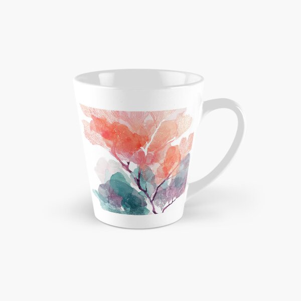 Item preview, Sea Fan Coral Art Watercolor Coral Pink and Teal Branching Reef Wall Print designed and sold by solynneart.