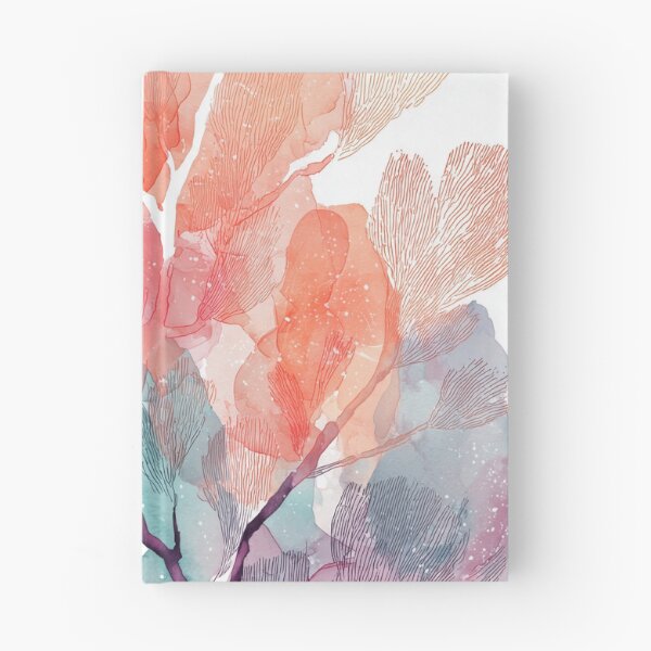 Item preview, Sea Fan Coral Art Watercolor Coral Pink and Teal Branching Reef Wall Print designed and sold by solynneart.