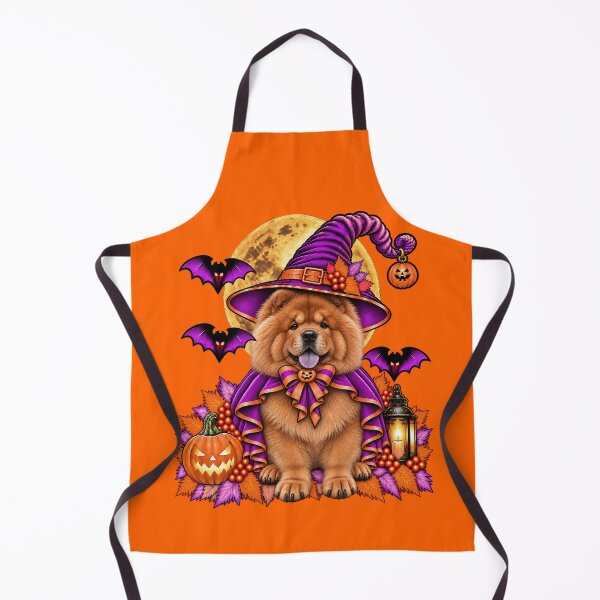 Item preview, Chow Chow Halloween Witch Costume & Spooky Pumpkin designed and sold by PixelsPaws.