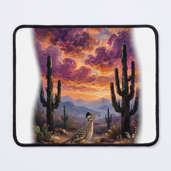 Item preview, Happy Little Desert Sunset with Cacti - Bob Ross Fan Art Nature Tee designed and sold by KERK Art and Design.