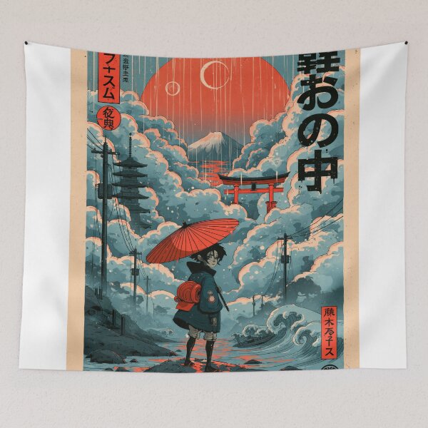Item preview, Samurai Warriors Poster | Japanese Fantasy Art Print Red Aesthetic designed and sold by Affiches29 Animé .